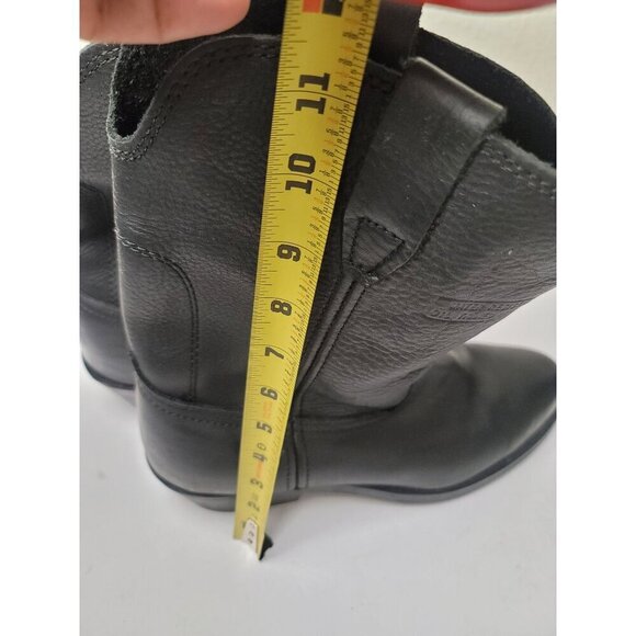 Vintage Black Soft Leather Flame  AND Oil Resistant Engineer Wester Boots Size 1 - Picture 14 of 15